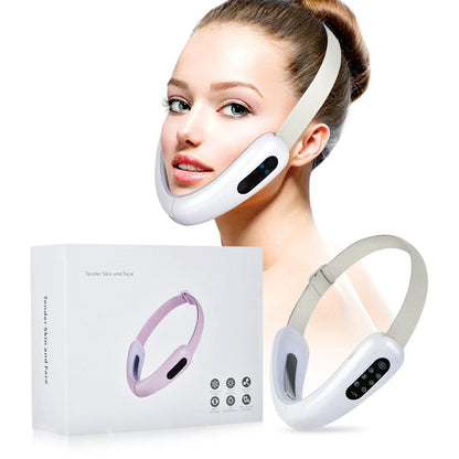 V-Line Up Lift Belt Professional Machine Red Blue LED Photon Therapy Face Slimming Vibration Massager Facial Device Gift Box - YOURISHOP.COM