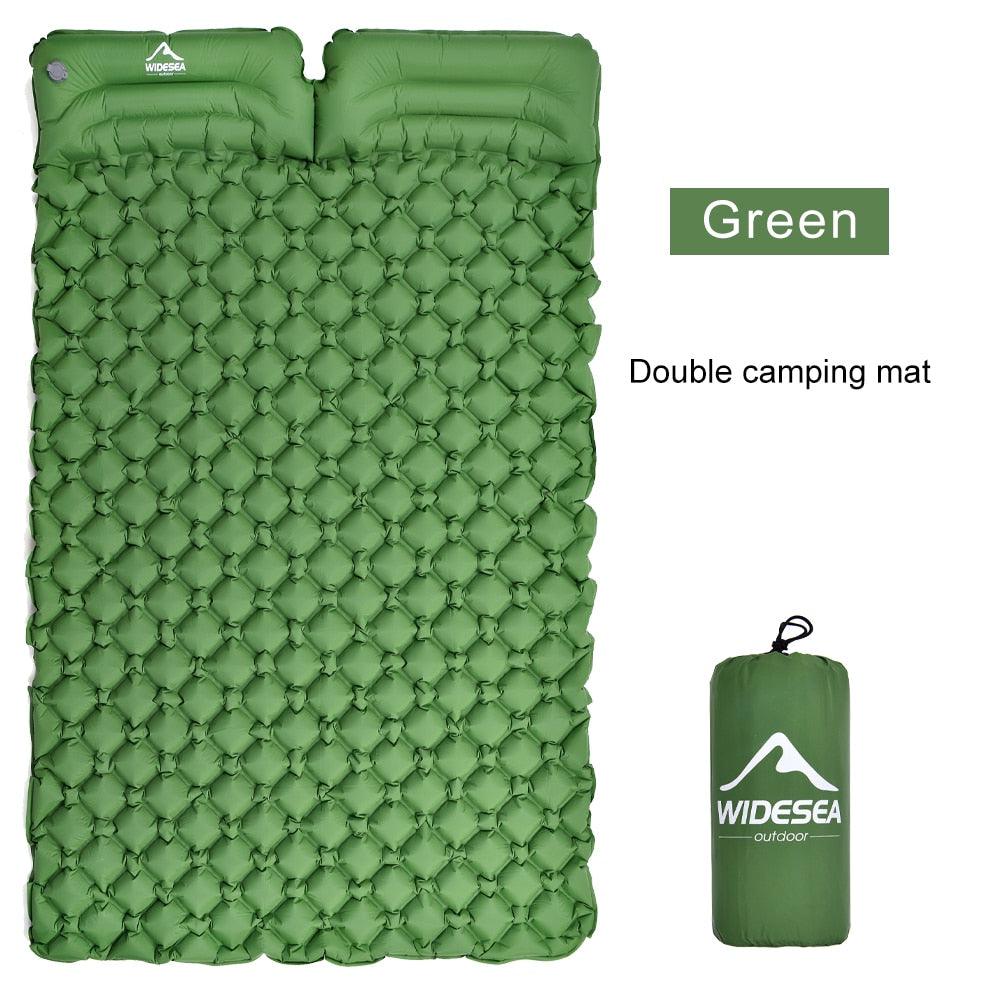 widesea camping Double Inflatable Mattress Outdoor Sleeping Pad Bed Ultralight Folding Travel Air Mat Cushion Moistureproof - YOURISHOP.COM