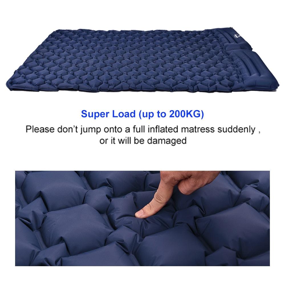 widesea camping Double Inflatable Mattress Outdoor Sleeping Pad Bed Ultralight Folding Travel Air Mat Cushion Moistureproof - YOURISHOP.COM