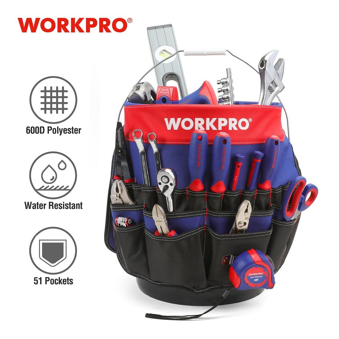 WORKPRO 5 Gallon Bucket Tool Organizer Bucket Boss Tool Bag with 51 Pockets Fits to 3.5-5 Gallon Bucket (Tools Excluded) - YOURISHOP.COM