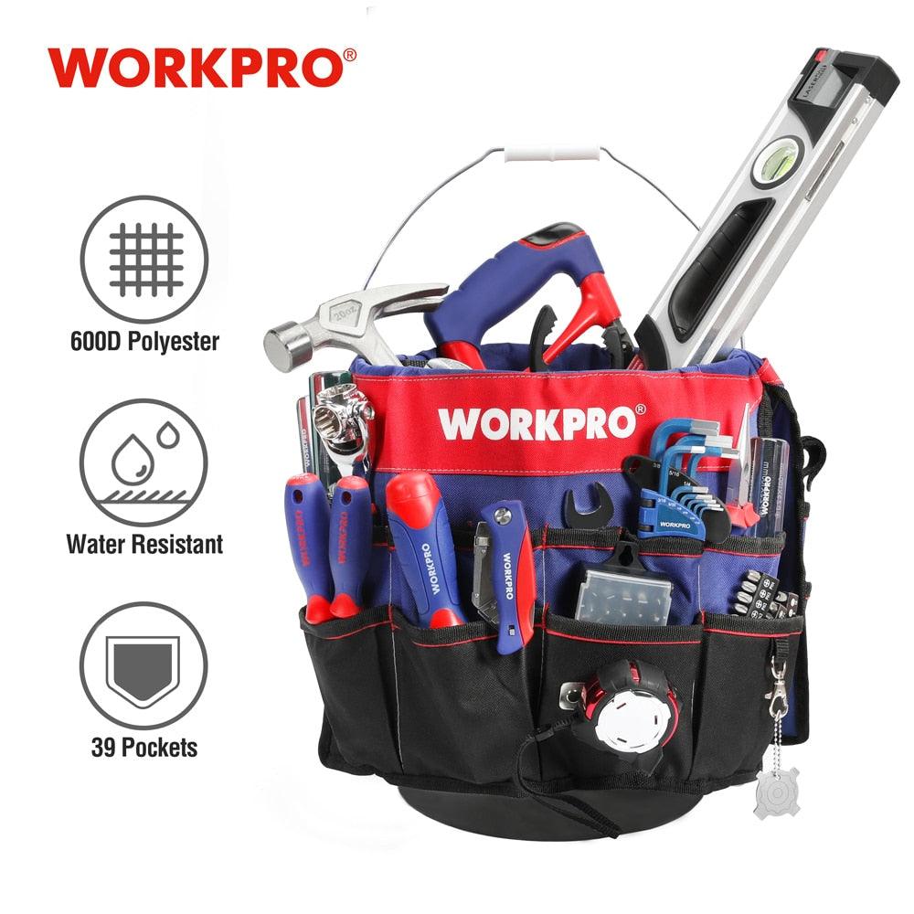 WORKPRO 5 Gallon Bucket Tool Organizer Bucket Boss Tool Bag with 51 Pockets Fits to 3.5-5 Gallon Bucket (Tools Excluded) - YOURISHOP.COM