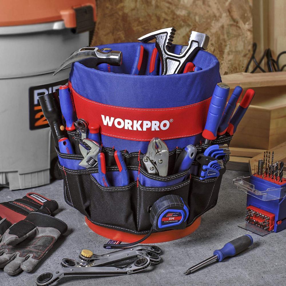 WORKPRO 5 Gallon Bucket Tool Organizer Bucket Boss Tool Bag with 51 Pockets Fits to 3.5-5 Gallon Bucket (Tools Excluded) - YOURISHOP.COM